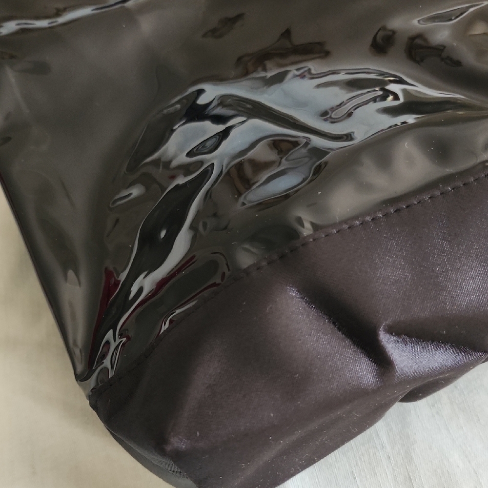 Large Black Vinyl Tote Bag - Picture 2 of 3